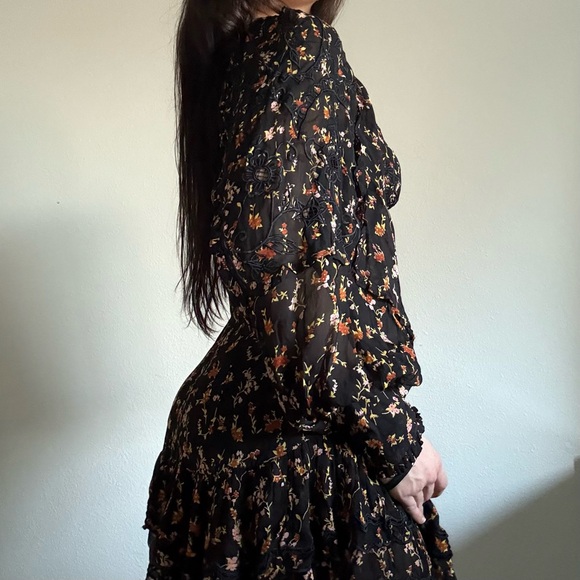 Free People Floral Black Open-Back Dress - Picture 13 of 13